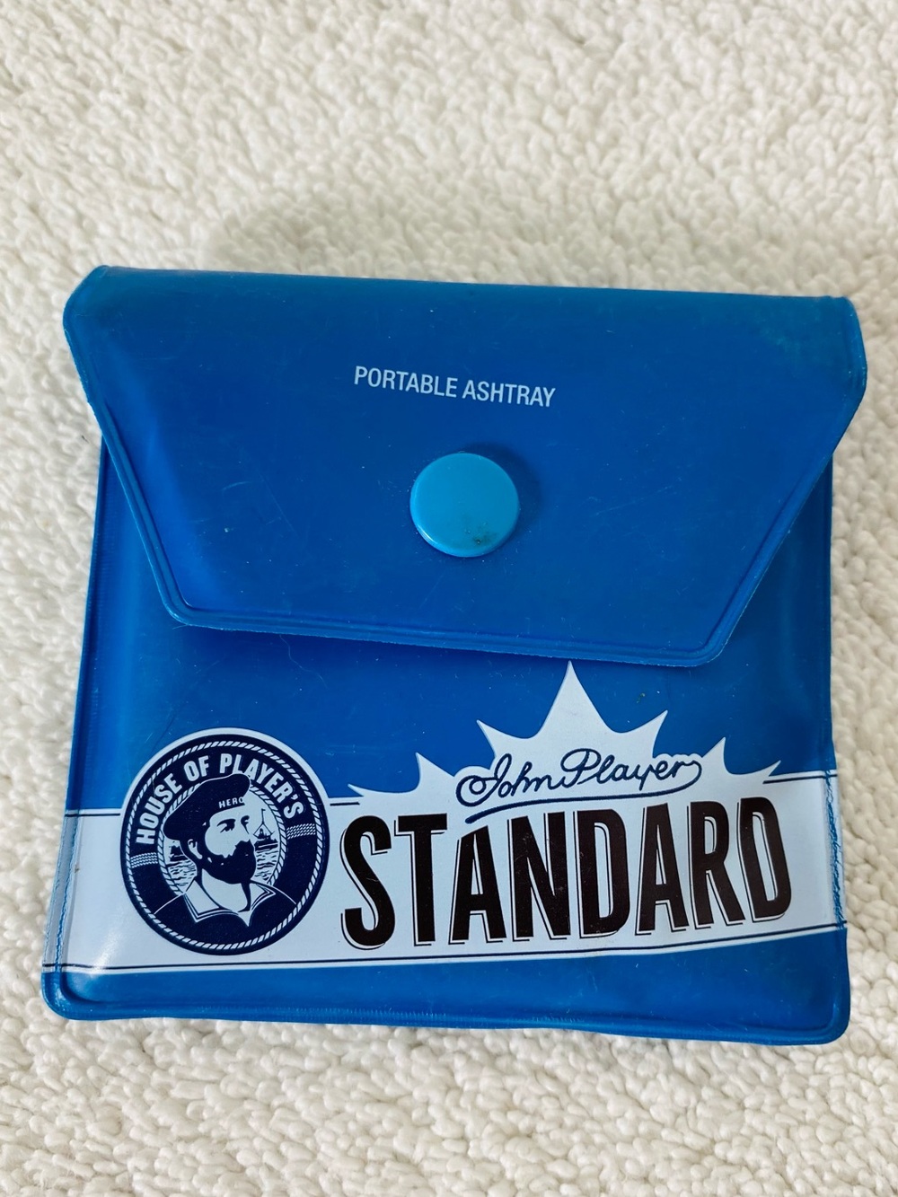 Vintage John Player Standard Blue Portable Pocket Ashtray Tobacco Promo
